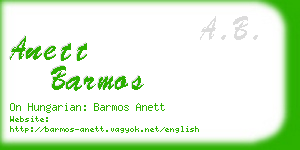 anett barmos business card